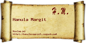 Hanula Margit névjegykártya