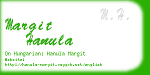 margit hanula business card